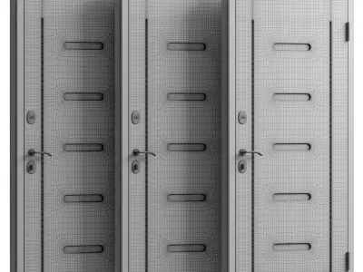 Entry door 1 with 3 materials 3D model