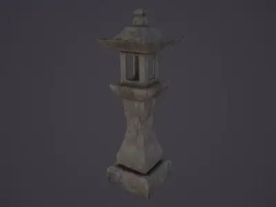 Stone Lantern Low Poly PBR Low-poly 3D model