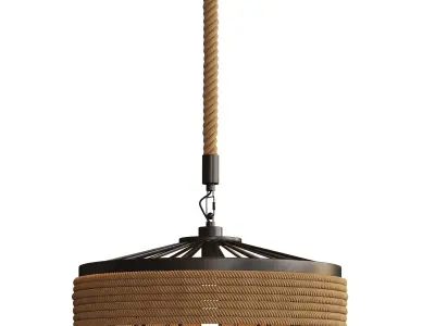 Conical Rope Pendant Light Kit Farmhouse  3D model