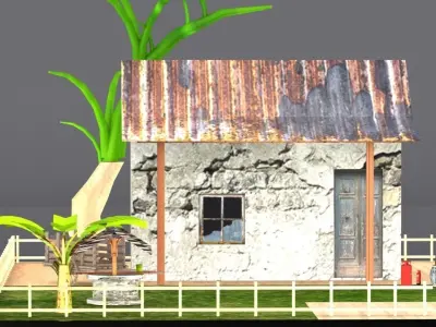 village small house  Low-poly 3D model