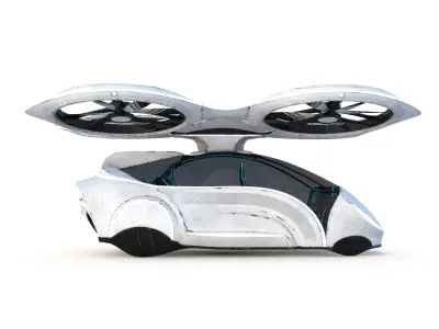  Sci-Fi Futuristic Passenger Drone Rig High Quality 3D Model 