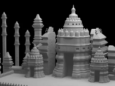 Prambanan Temple From Indonesia 3D model