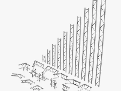 Light Beam Trussed 24 Modular Pieces-3dPrint 3D print model