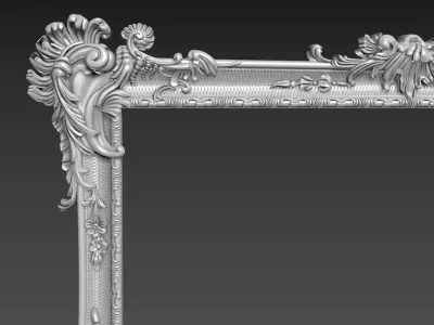 Ornate Carved Frame for CNC Baroque Style Relief Model 3D model