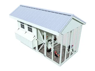 Hen hause white for 14-16 chickens 3D model