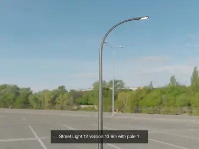 Street Light 12 with pole 1 3D Model Pack