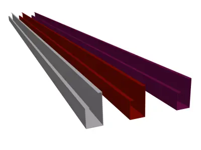 4in x 8in Gutter Fascia Aluminum Extrusion   Free 3D model