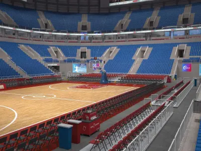 Basketball arena - interior - low poly Low-poly 3D model