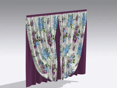 Curtain Low-poly 3D model