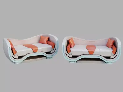 Sci Fi Sofa Low-poly 3D model