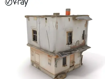 Abandoned House Model Pack with Realistic Textures Low-poly 3D model