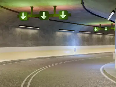 Road Tunnel Environment Low-poly 3D model