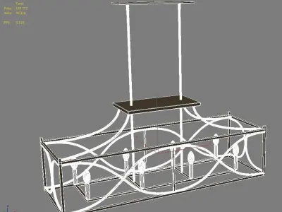 Eight Light Island Chandelier 3D model