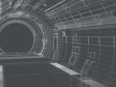 Scifi 3D Interior Corridor Lowpoly Low-poly 3D model