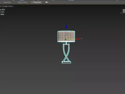 Katniss  Chrome Table Lamp with Shade in Grey 3D model