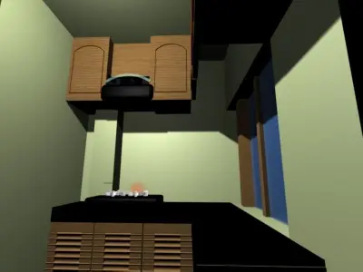 Kitchen Room Decoration Low-poly 3D model