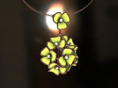 Silver Flower Shape Diamond 3D print model
