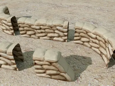 FPS Cover Pack Low-poly 3D model