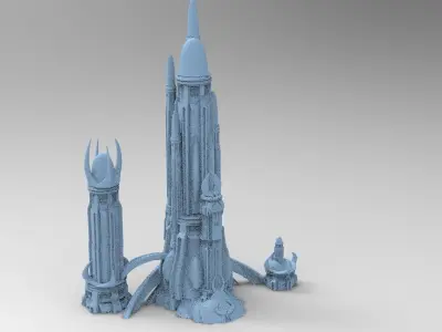 Motu Castle Brightmoon inspired City Tower Fortress 3 3D model