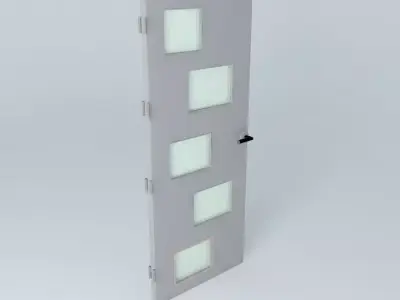 3D door, very detail with glass, lock and hinger. Free 3D model