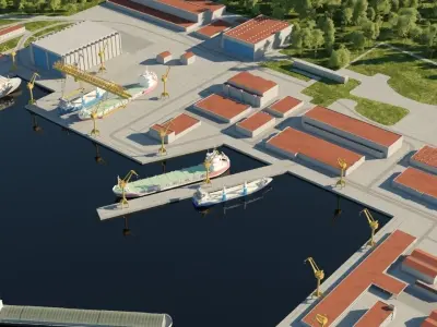 Sea port 3D model