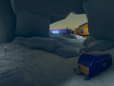 Polar Station Low-poly 3D model