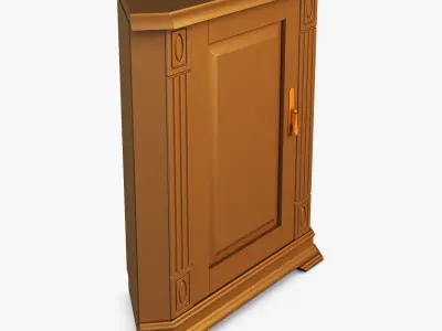 Victory wooden cabinet with door 3D model