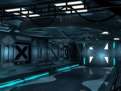 Sci Fi Room 3D model 11