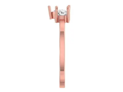 Solitaire Women Light Weight Pear Round Stone Band Ring 3D print model