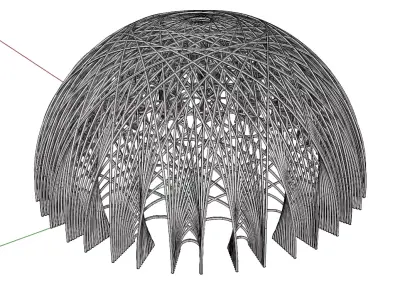 Parametric Dome Structure Architectural Pavilion 3D Model 3D model