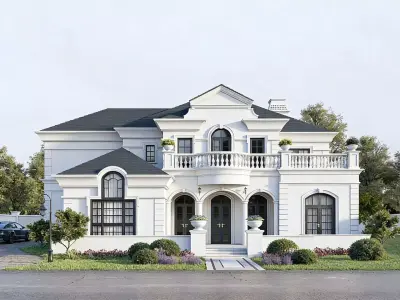 French-style villa 3D model