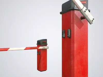 Road Barrier Low-poly 3D model 2