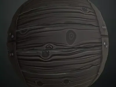 Stylized Dark Wood Planks PBR Seamless Texture