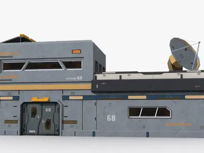 Factory Industrial Sci Fi x6 Low-poly 3D model