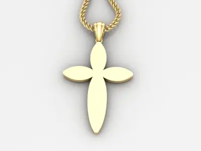 Light Gold 18K Cross Pendant 1CP088 3D print model