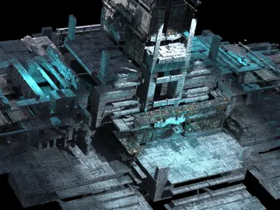 Sci fi Light gravity training arena 3 3D model