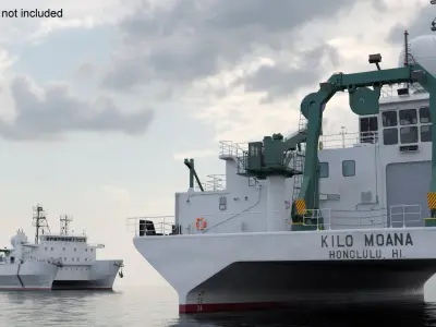  US Navy Kilo Moana Oceanographic Research Vessel Rigged 
