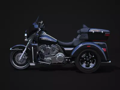 H-D Tri Glide Custom 3D model