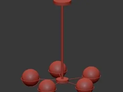 Untitled lamp with four balls 3D model