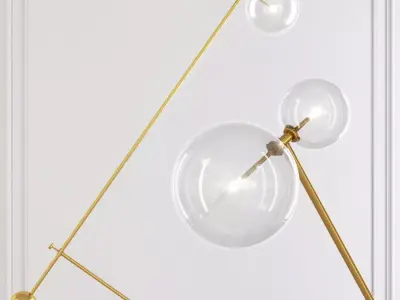 Restoration Hardware Glass Globe Mobile BOOM FLOOR LAMP 3D model