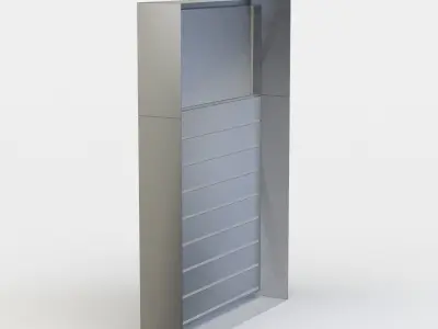 Window metal cabinet with shelves Low-poly 3D model