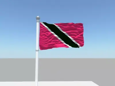 Trinidad and Tobago flag 3D model