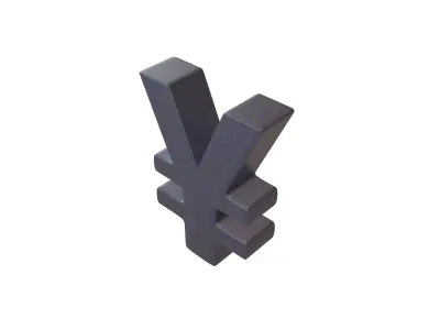 Yen Symbol v2 004 Low-poly 3D model