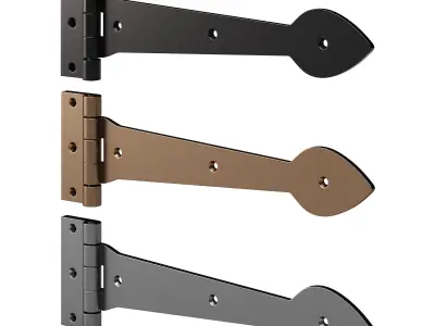 Black Wrought Iron Door Strap 3D model