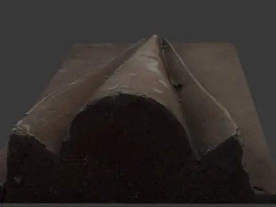 Aged Metal Architectural Detail 3D Scan Low-poly 3D model