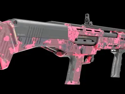 DP12 Shotgun Sci-fi Camo texture Low-poly 3D model