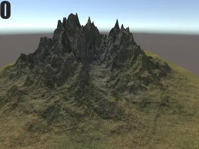Needles Peaks Terrain Unity Game Ready Low-poly 3D model