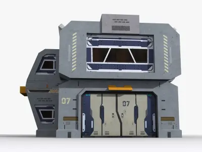 Factory Industrial Sci Fi x15 Low-poly 3D model