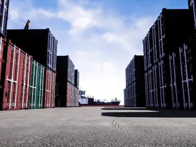 Container 3D lowpolly Low-poly 3D model