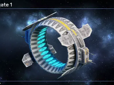 Spaceship Jumpgates Low-poly 3D model